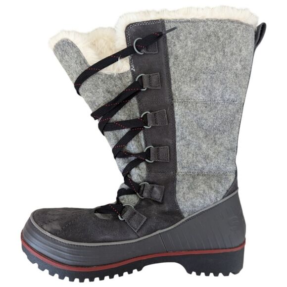 Sorel Tivoli High II NL2330-089 Shearling Snow Boot Grey Suede Faux Fur Lined 9 - Picture 2 of 7